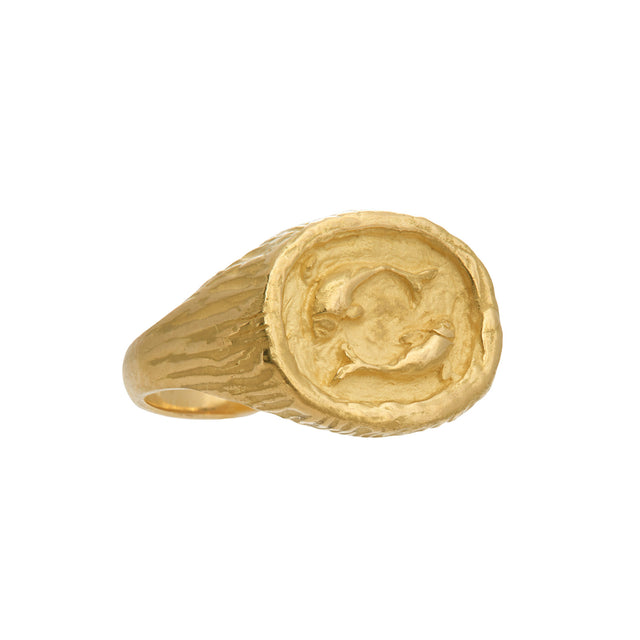 Sidney Garber Pisces Zodiac Ring - Yellow Gold - Rings - Broken English Jewelry side view