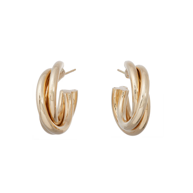 Sidney Garber Triple Intertwined Hoop Earrings, front view