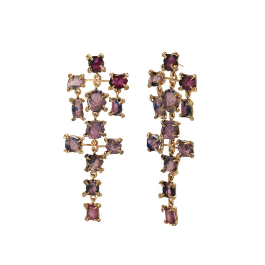 Ruby Asteroid Earrings - Main Img