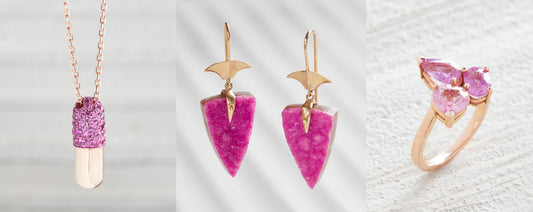 Broken English Jewelry - Designers Thinking Pink - Shop pink jewelry from Elior, Annette Ferdinandsen, SHAY and more