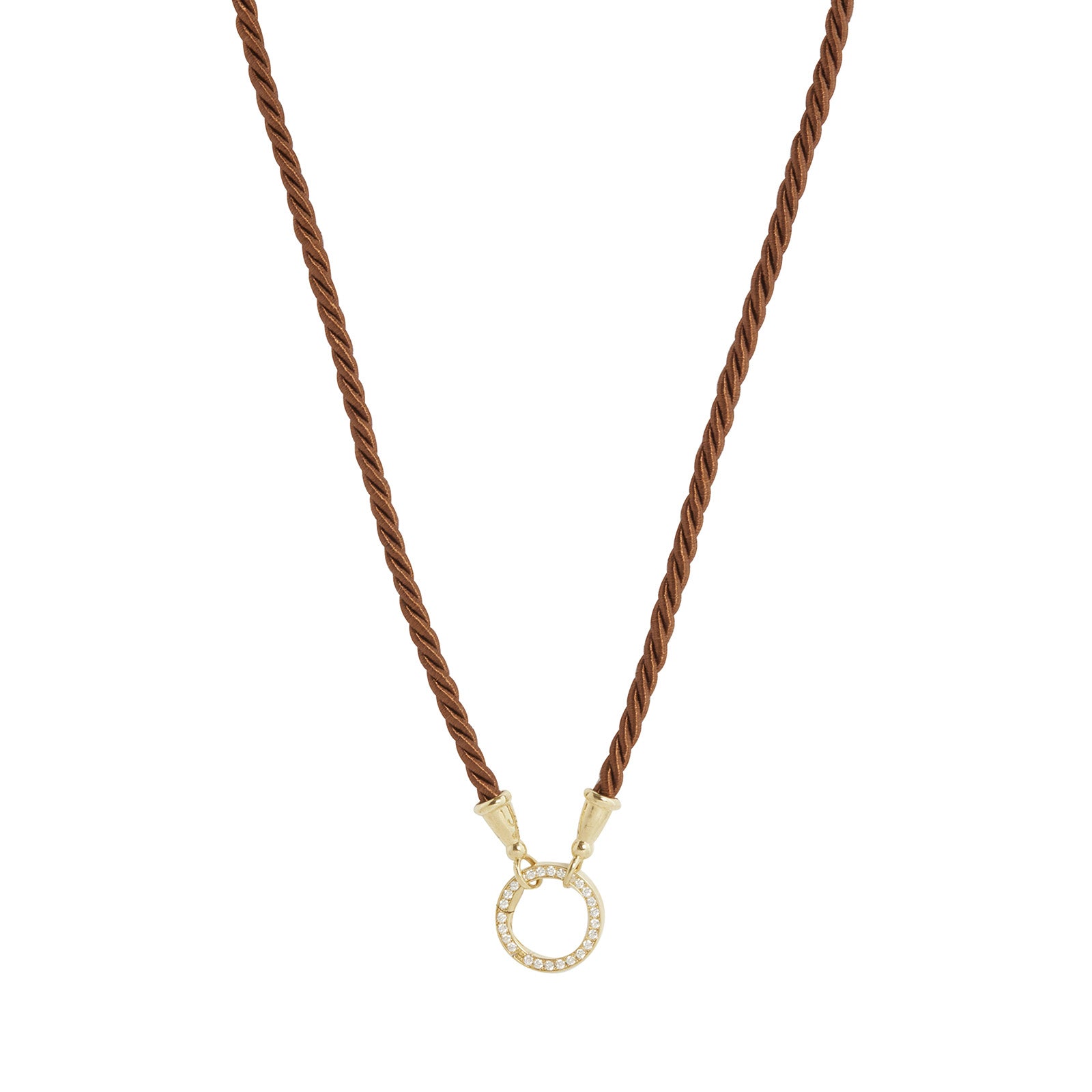 Jenna Blake Brown Chord Clasp Necklace - Necklaces - Broken English Jewelry