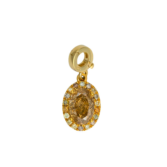 Fancy Color Diamond Oval Halo Charm - Main Img
