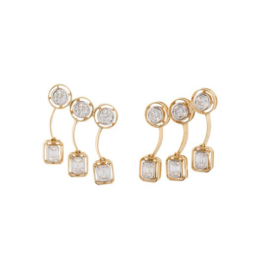 Diamond Mingle Triple Arch Earrings - Main Img