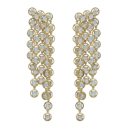 Diamond Mingle Cascading Drop Earrings - Main Img
