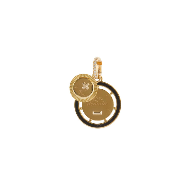 Foundrae Ever Growing Vivacity Couplet Medallion - Black - Charms & Pendants - Broken English Jewelry