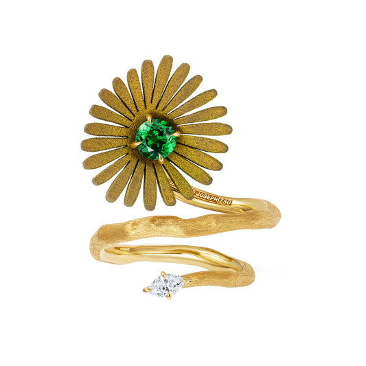 Fawn Yellow Medium Flower Ring - Main Img